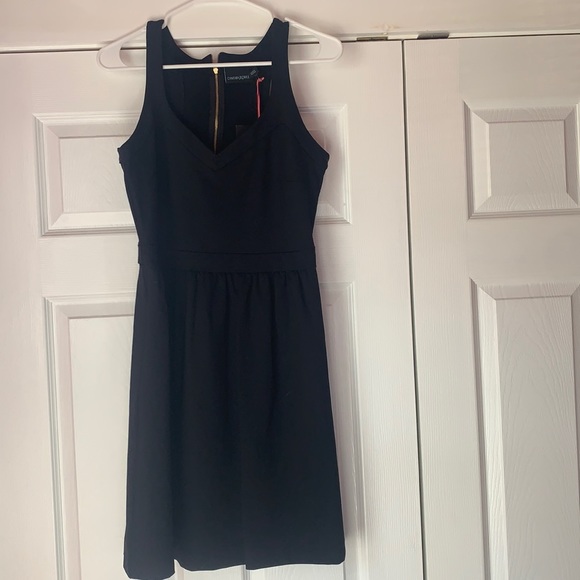 New Cynthia Rowley Black Double Knit Racerback Dress Medium - Picture 5 of 16